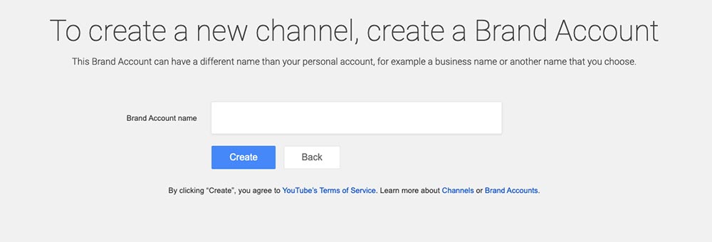 Create a Brand Account