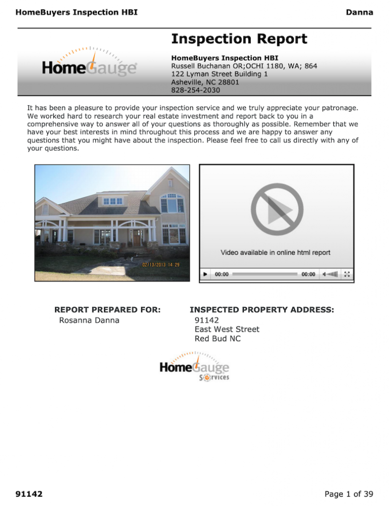 inspection report